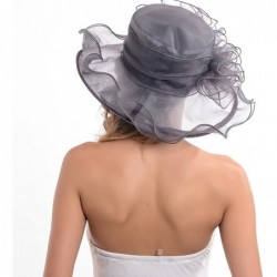 Sun Hats Women's Kentucky Derby Dress Tea Party Church Wedding Hat S609-A - S019-grey - C918D2M4EN4 $32.75