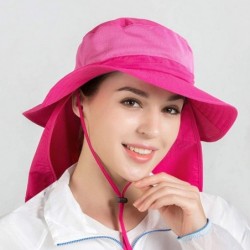 Sun Hats Fisherman Hat Sun Protection Hat Outdoor Wide Side Mesh Fishing Hat for Outdoor Fishing Hiking Travel - Rose Red - C...