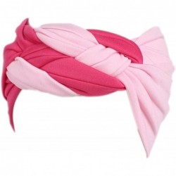 Headbands Women's Elastic Turban Head Wrap Floral Sports Headband Velvet Twisted Hair Band - Rose-pink - CM189TMR24M $12.75