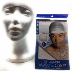 Skullies & Beanies Pack of 2 Stocking Wave Cap Fit All Head Sizes - White - CO12O15AZTU $15.63