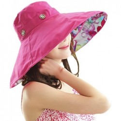 Sun Hats Women's Reversible Sun Hat with Chin Strap Floppy Wide Brim Packable Sun Protection Travel Beach Cap Visor UPF50+ - ...