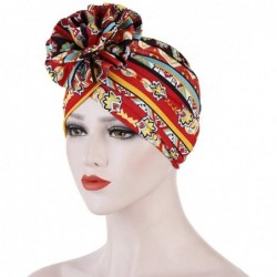 Skullies & Beanies Women Boho Flower Head Wraps Long Hair Scarf Turban Pre-tie Head Scarves - 5 - CF18WD9602T $27.40
