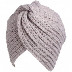 Skullies & Beanies Winter Hat Warm Knit Cap Beanie Sleep Chemo Turban Headwear Cancer Patients - Grey - CL187OL0Q2G $19.62