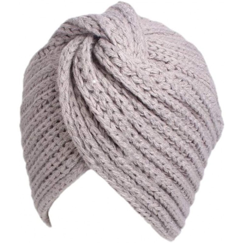 Skullies & Beanies Winter Hat Warm Knit Cap Beanie Sleep Chemo Turban Headwear Cancer Patients - Grey - CL187OL0Q2G $14.59