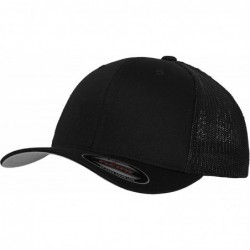 Baseball Caps Mesh Trucker Stretchable Sports Cap - Black - CL11IMXQE7H $31.48