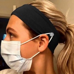 Balaclavas Button Headband for Nurses Women Men Yoga Sports Workout Turban Heawrap Face Cover Holder - Protect Your Ears - C7...