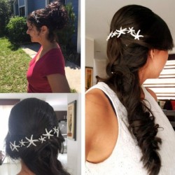 Headbands Women's Girl's Starfish Handband Gold Crystal Jewelry Crown Bridal Wedding Hair Accessories - Silver_Hair Head - CA...
