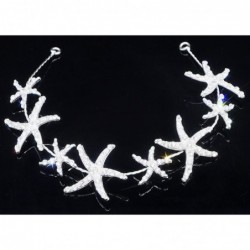 Headbands Women's Girl's Starfish Handband Gold Crystal Jewelry Crown Bridal Wedding Hair Accessories - Silver_Hair Head - CA...