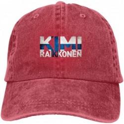 Baseball Caps Kimi Raikkonen Sports Denim Cap Adjustable Snapback Casquettes Unisex Plain Baseball Cowboy Hat Black - Red - C...