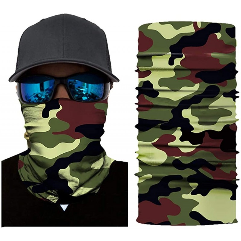 Balaclavas Seamless Face Mask Neck Gaiter UV Protection Windproof Face Mask Scarf - Army D - CS1985D7T4O $15.26